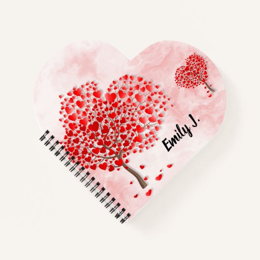 Spirale mit personalisierter Herzform Notizblock (Vorderseite)