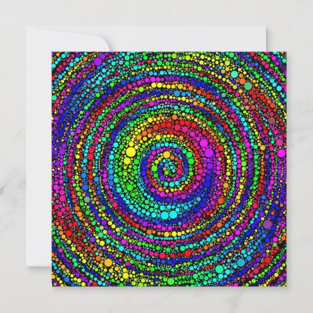 Spirale mit Regenbogenpunkten (Vorderseite)