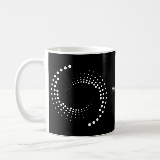 Spirale mit weißen Kreisen -  Kaffeetasse (Links)