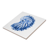 Spirale Muschel, Indigoblau und Weiß Fliese (Seite)