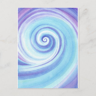 Spirale, Muschel Wasser Farbe Postkarte