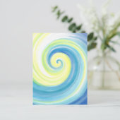 Spirale, Muschel Wasser Farbe Postkarte (Stehend Vorderseite)