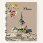 Spirale Notebook Birds Fountain Blume Notizblock (Vorderseite)