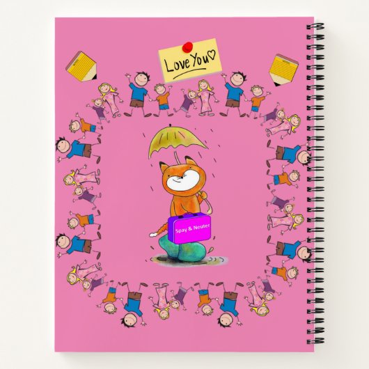Spirale Notebook Spay und Neuter Cats Feline Kids Notizblock (Rückseite)