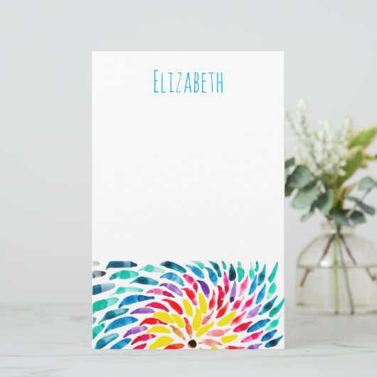 Spirale Regenbogenfarbe abstrakt Briefpapier (Stehend Vorderseite)