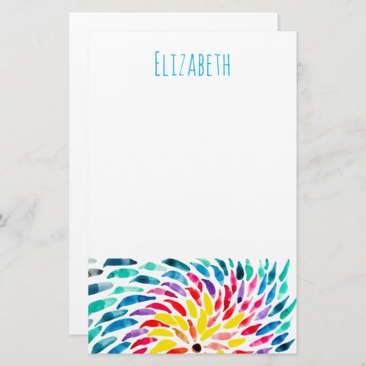 Spirale Regenbogenfarbe abstrakt Briefpapier (Vorne/Hinten)