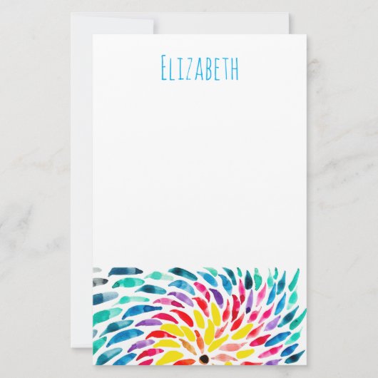 Spirale Regenbogenfarbe abstrakt Briefpapier (Vorderseite)