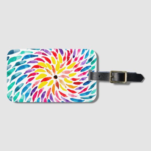 Spirale Regenbogenfarbe abstrakt Gepäckanhänger (Vorderseite (Horizontal))