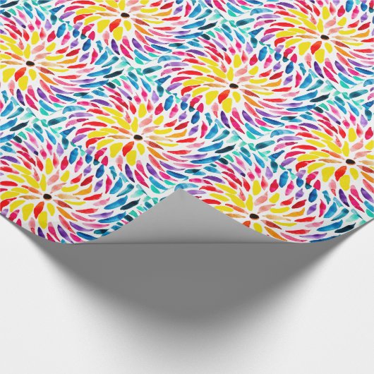 Spirale Regenbogenfarbe abstrakt Geschenkpapier (Ecke)