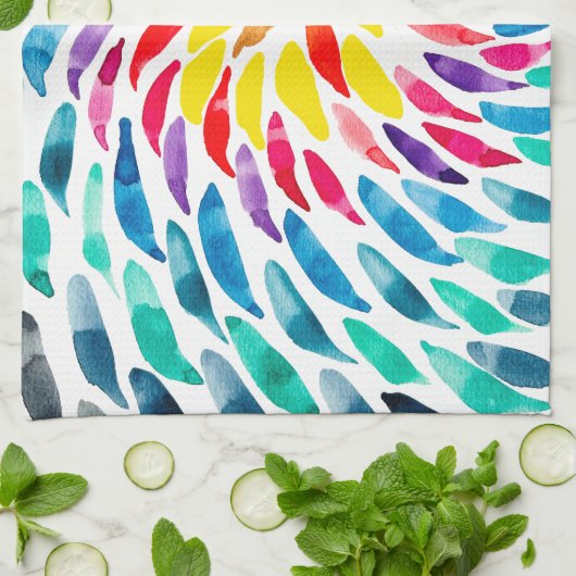 Spirale Regenbogenfarbe abstrakt Geschirrtuch (Gefaltet)