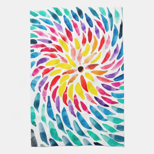 Spirale Regenbogenfarbe abstrakt Geschirrtuch (Vertikal)