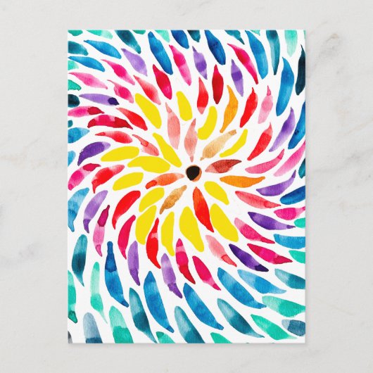 Spirale Regenbogenfarbe abstrakt Postkarte (Vorderseite)