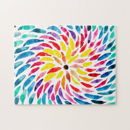 Spirale Regenbogenfarbe abstrakt Puzzle (Horizontal)