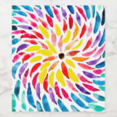 Spirale Regenbogenfarbe abstrakt Weinetikett (Einzelnes Label)