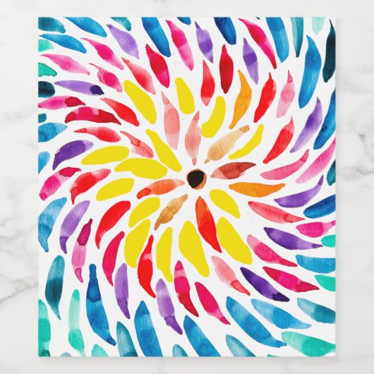 Spirale Regenbogenfarbe abstrakt Weinetikett (Einzelnes Label)