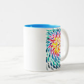 Spirale Regenbogenfarbe abstrakt Zweifarbige Tasse (VorderseiteRechts)