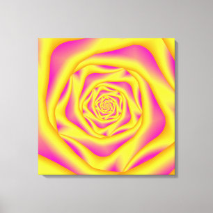 Spirale Rose in Gelb und Rosa Leinwanddruck