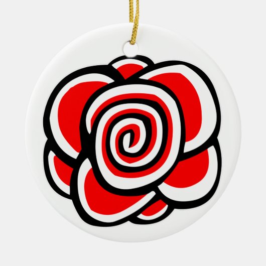 Spirale Rose Keramikornament (Vorne)