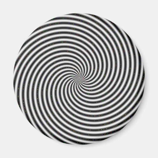 Spirale schwarz-weiße optische Illusion Magnet (Vorne)