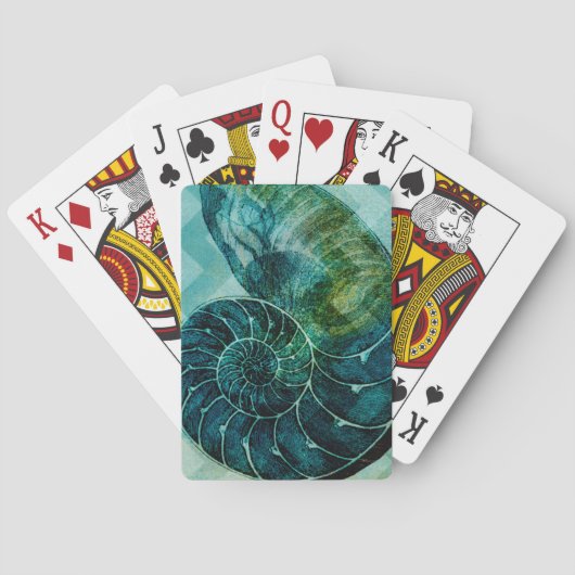 Spirale Türkis Conch Schale Spielkarten (Rückseite)