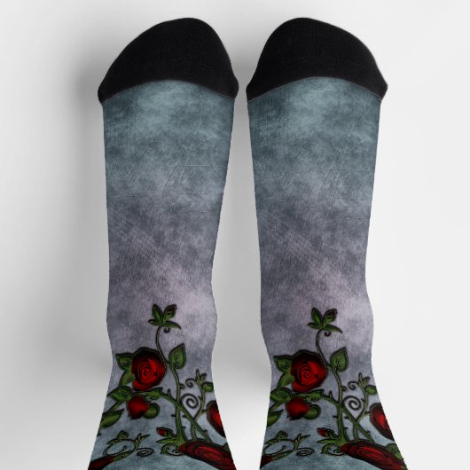 Spiraled Splendor: Eine Rose Weingeschichte Socken (Oben)