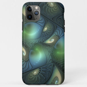 Spiralen Aquamarin Beige Grün Abstraktes Fraktal K Case-Mate iPhone Hülle