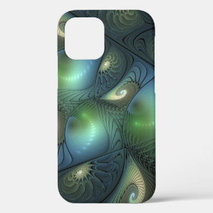 Spiralen Aquamarin Beige Grün Abstraktes Fraktal K Case-Mate iPhone Hülle