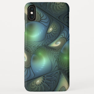 Spiralen Aquamarin Beige Grün Abstraktes Fraktal K Case-Mate iPhone Hülle