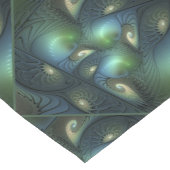 Spiralen Aquamarin Beige Grün Abstraktes Fraktal K Kurzer Tischläufer (Ecke)