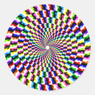 Spiralen-Aufkleber des Regenbogen-KC-135 Runder Aufkleber