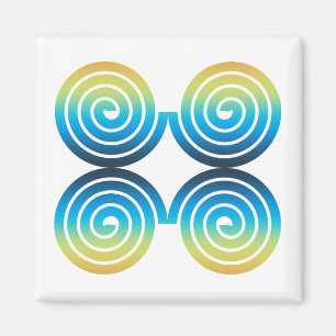 SPIRALEN BLAU GRÜN MUSTER MAGNET
