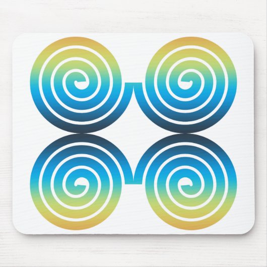 SPIRALEN BLAU GRÜN MUSTER MOUSEPAD (Vorne)