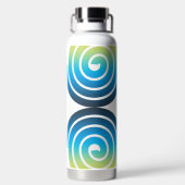 SPIRALEN BLAU GRÜN MUSTER TRINKFLASCHE (Rückseite)