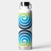 SPIRALEN BLAU GRÜN MUSTER TRINKFLASCHE (Vorderseite)