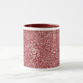 Spiralen - Maroon auf Weiß Tasse (Zentrum)