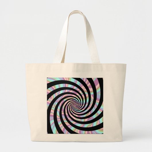 Spiralen multicolor - schwarz jumbo stoffbeutel (Vorne)