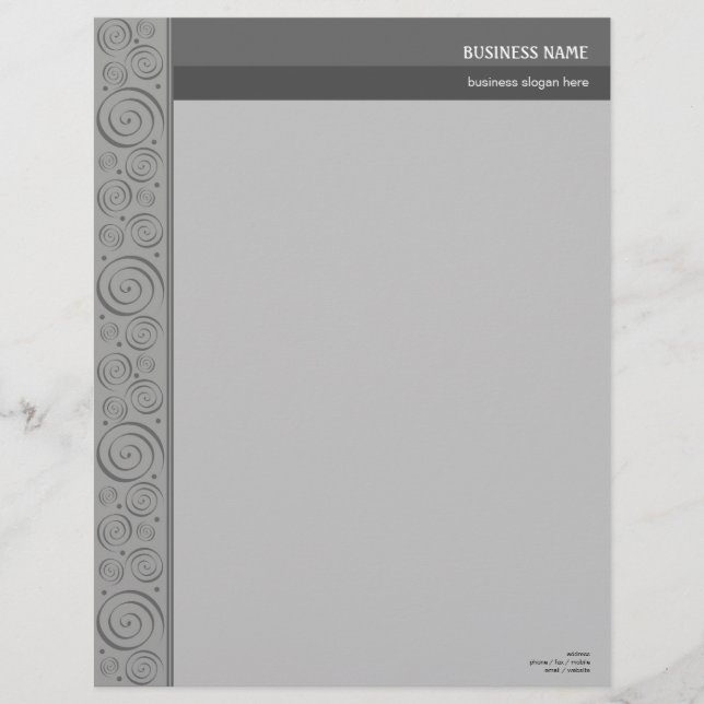 Spiralen Muster 2 Elegant Briefkopf (Vorderseite)