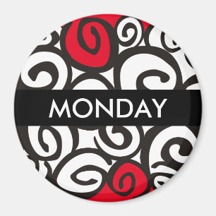 Spiralen-Muster-Schwarzes u. Weiß + Ihre Ideen Magnet