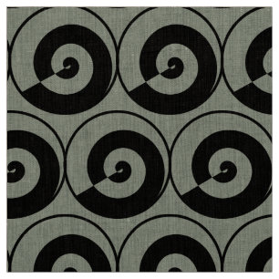 Spiralen, Schnecken, Kreise Muster schwarz Stoff