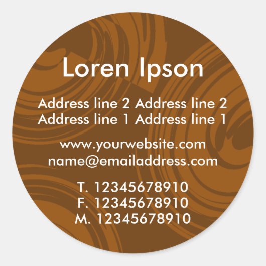 Spiralen (Schokolade) Business / Profil Runder Aufkleber (Vorderseite)