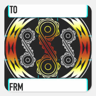 Spiralen und Diamanten in Sternexplosion Quadratischer Aufkleber