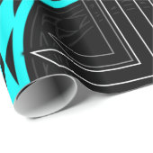 Spiralen und Diamanten in Türkis Geschenkpapier (Rolleneckpunkt)