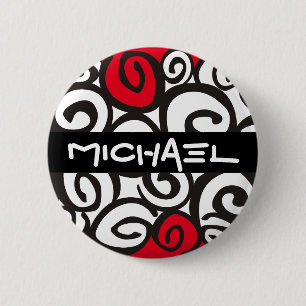 Spiralenmuster Schwarz & Weiß + Ihre Ideen Button