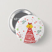 Spiraler Weihnachtsbaum und Glocken Design Button (Vorne & Hinten)