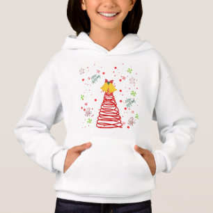 Spiraler Weihnachtsbaum und Glocken Design Hoodie