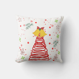Spiraler Weihnachtsbaum und Glocken Design Kissen
