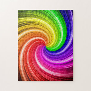 Spiralfarbene Gefärbte Krawatte Rainbow Swirl Kun Puzzle