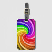 Spiralfarbene Gefärbte Krawatte Rainbow Swirl Kuns Gepäckanhänger (Vorderseite Vertikal)