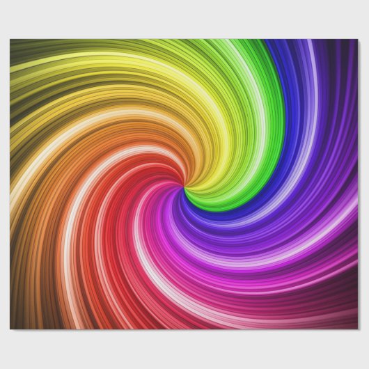 Spiralfarbene Gefärbte Krawatte Rainbow Swirl Kuns Geschenkpapier (Flach)