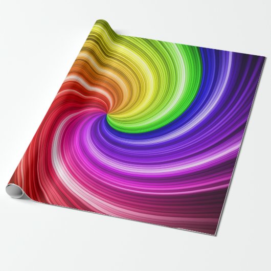 Spiralfarbene Gefärbte Krawatte Rainbow Swirl Kuns Geschenkpapier (Ungerollt)